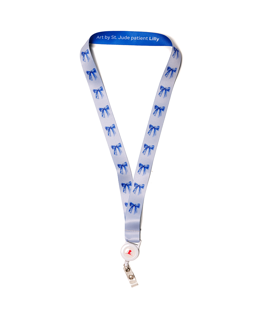 Primary image Patient Art Blue Bows Lanyard - Lilly